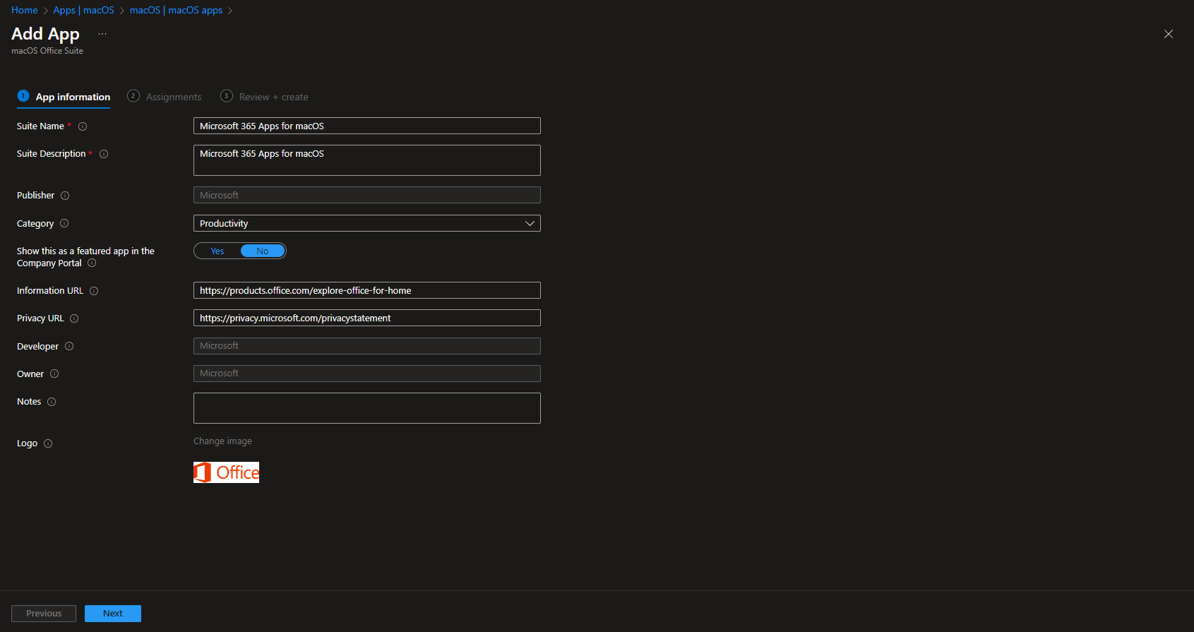 Configuring assignments for Microsoft 365 Apps on macOS